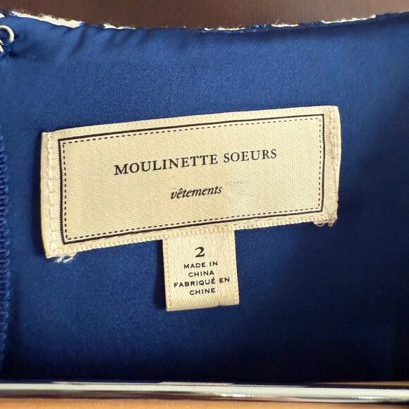 MOULINETTE SOEURS | Mulberry Road Women’s Mini Dress Anthropologie Blue Size 2 - Picture 5 of 7